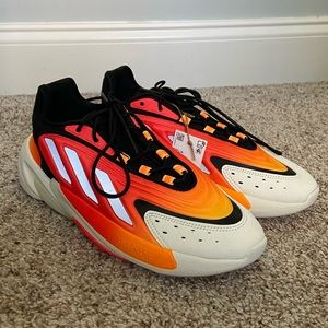 NWT Adidas Ozelia Fiery Red Orange Off-white athletic shoes size 9 brand new